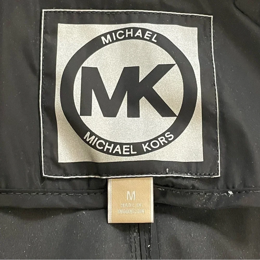 Michael Michael Kors | Black Long Line Windbreaker Zip Jacket